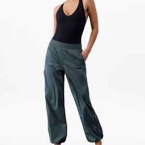 Athleta Green Track Pants Relaxed Fit Joggers